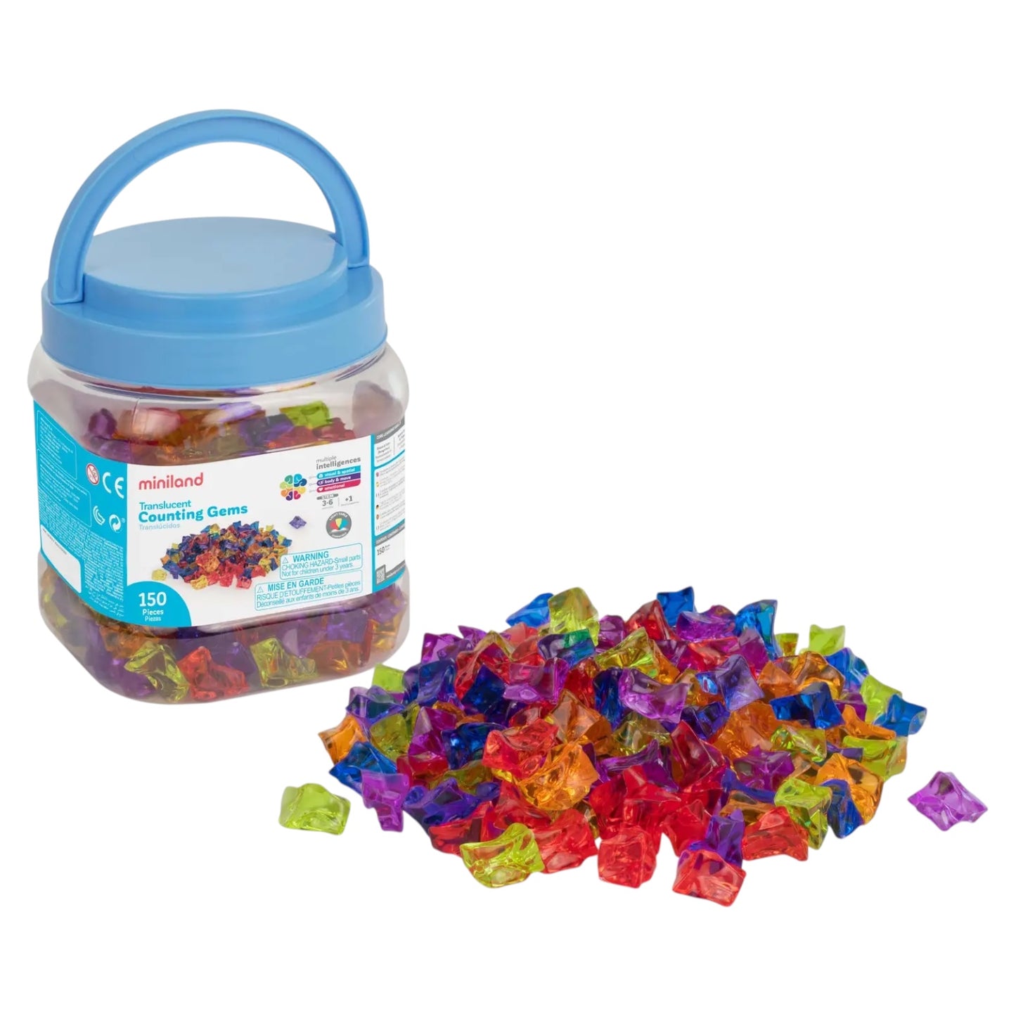 Translucent Counting Gems (150 Pieces)