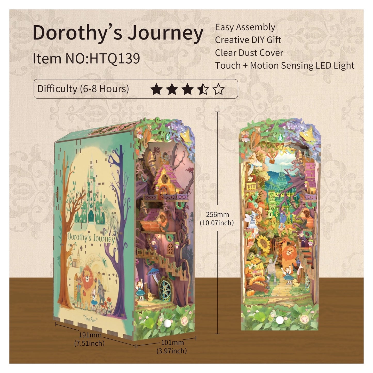 DIY Book Nook Kit: Dorothy's Journey w/ Dust Cover