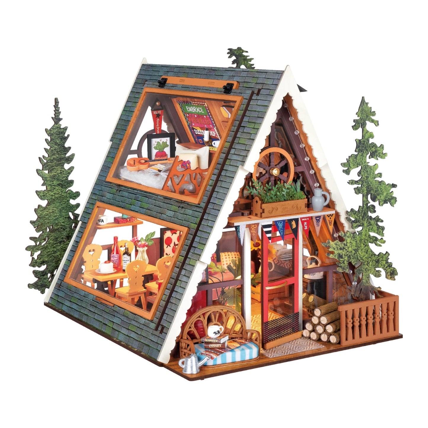 DIY Miniature House Kit: A-Frame Cabin