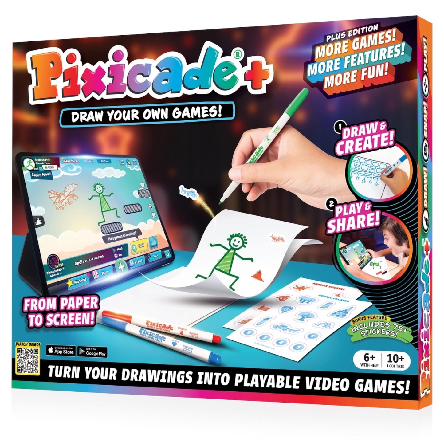 Pixicade+ (Draw Your Own Games!)