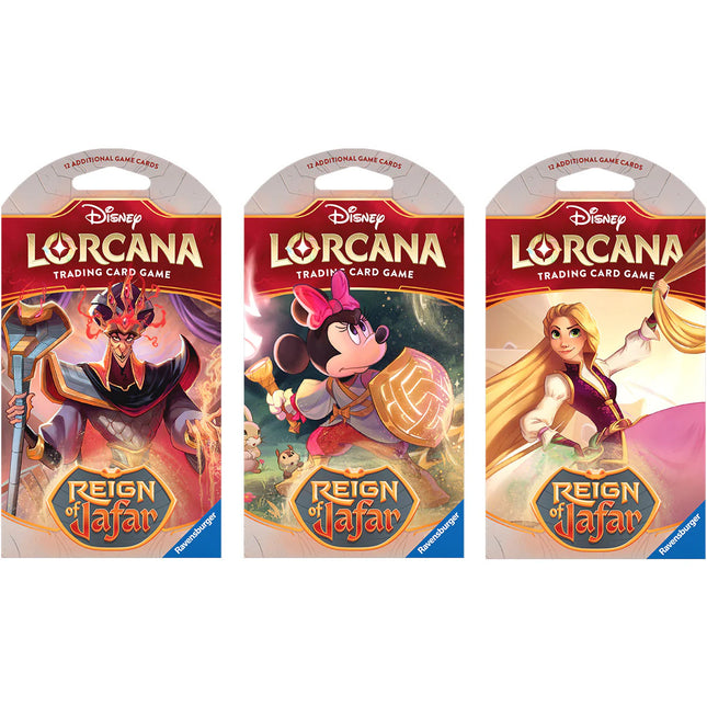 lorcana set 3 booster box Lorcana Reign of Jafar Booster Pack (3 Pack) – Fantastic Games