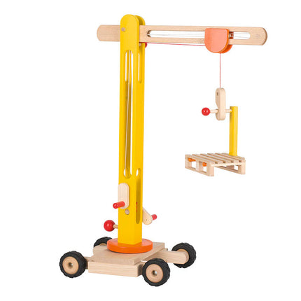 Wooden Building Crane (With Wheels)