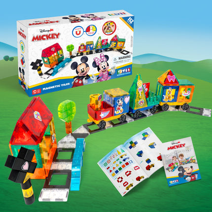 Mickey Mouse Train Magnetic Tile Set  (112 Pieces)