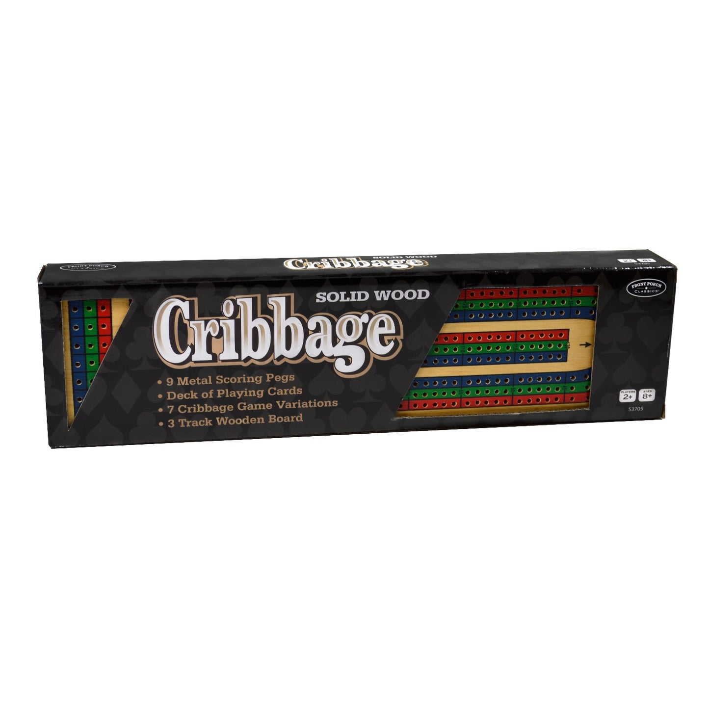 Solid Wood Cribbage with Cards