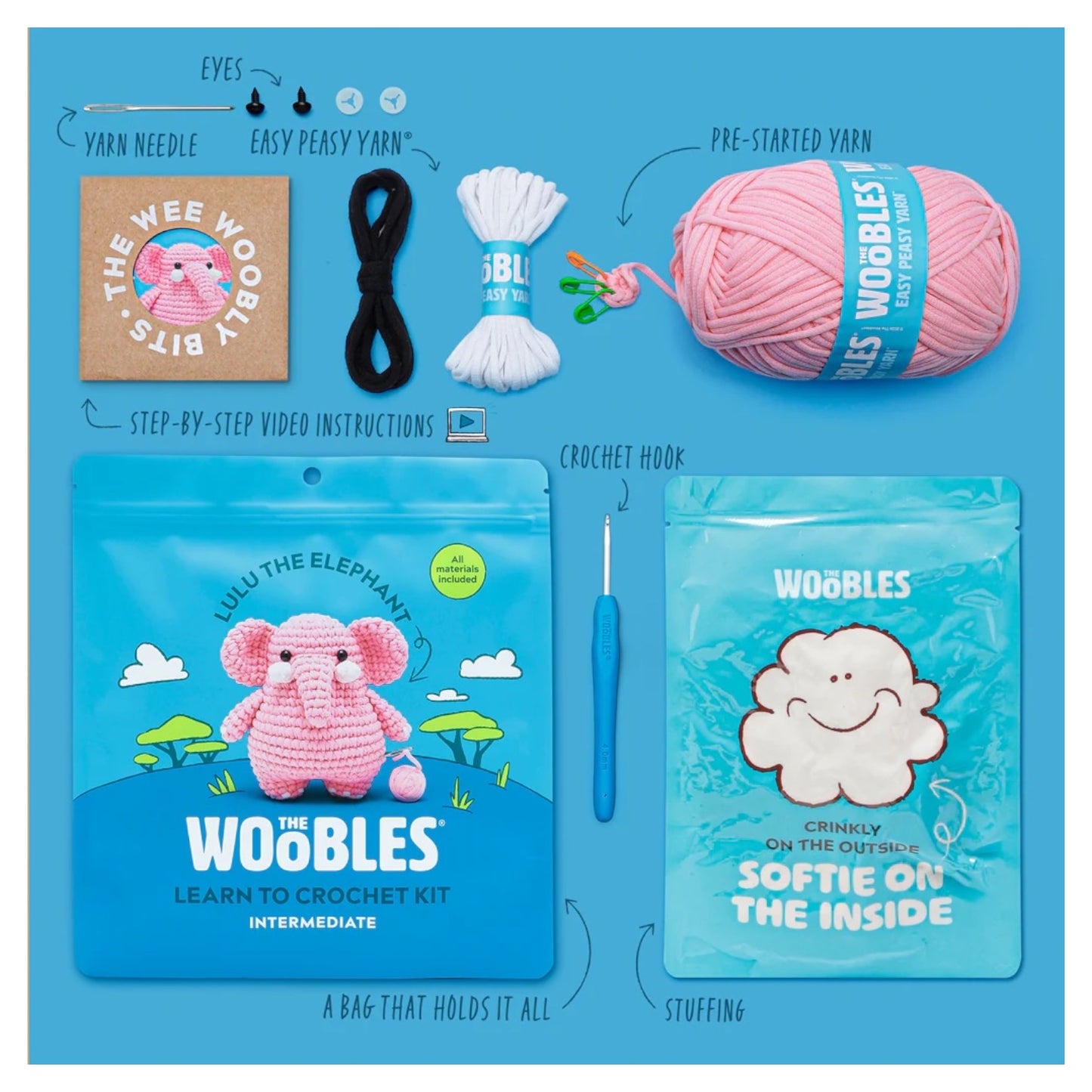 Lulu the Elephant Crochet Kit