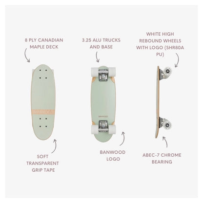 Banwood Skateboard: Pale Mint