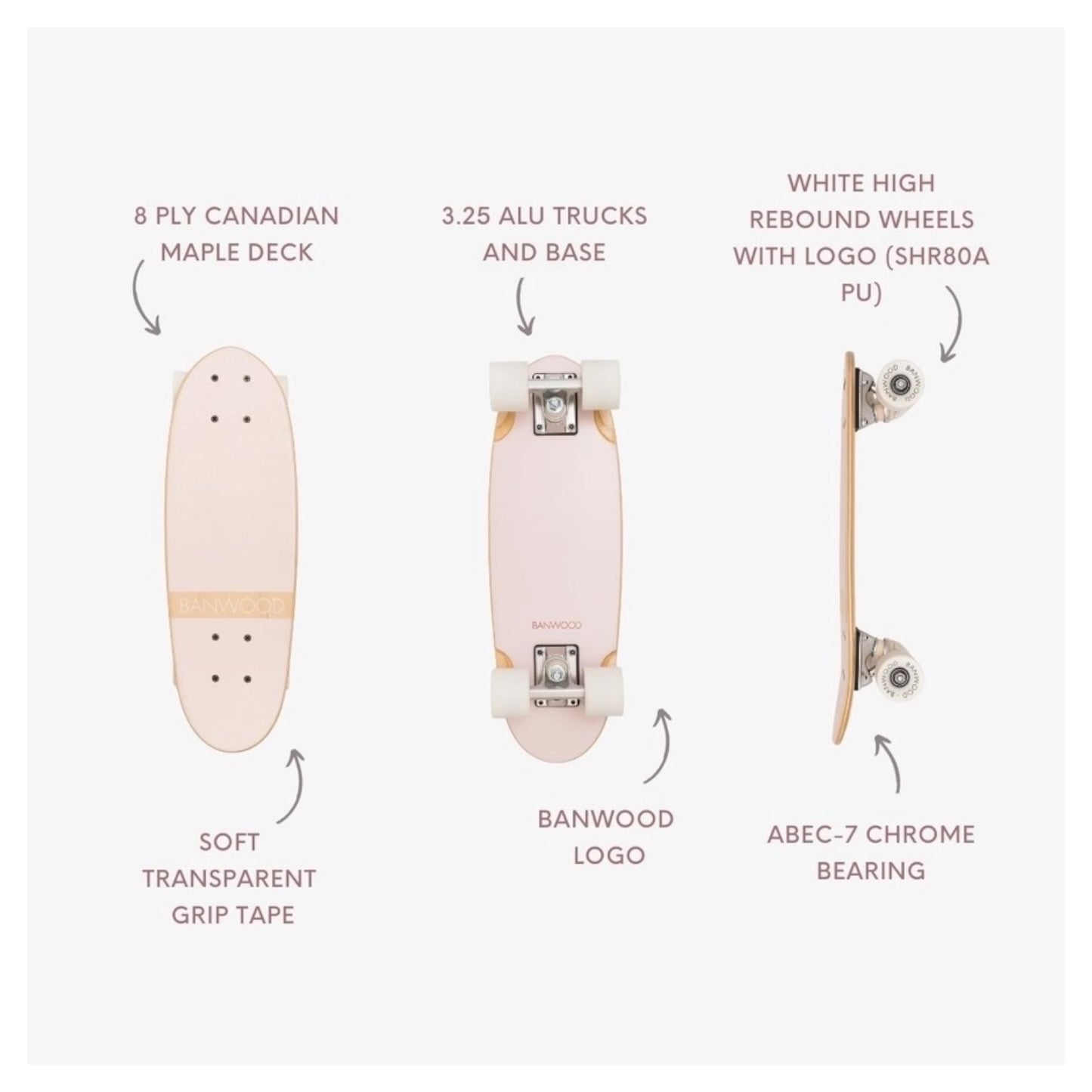 Banwood Skateboard: Pink