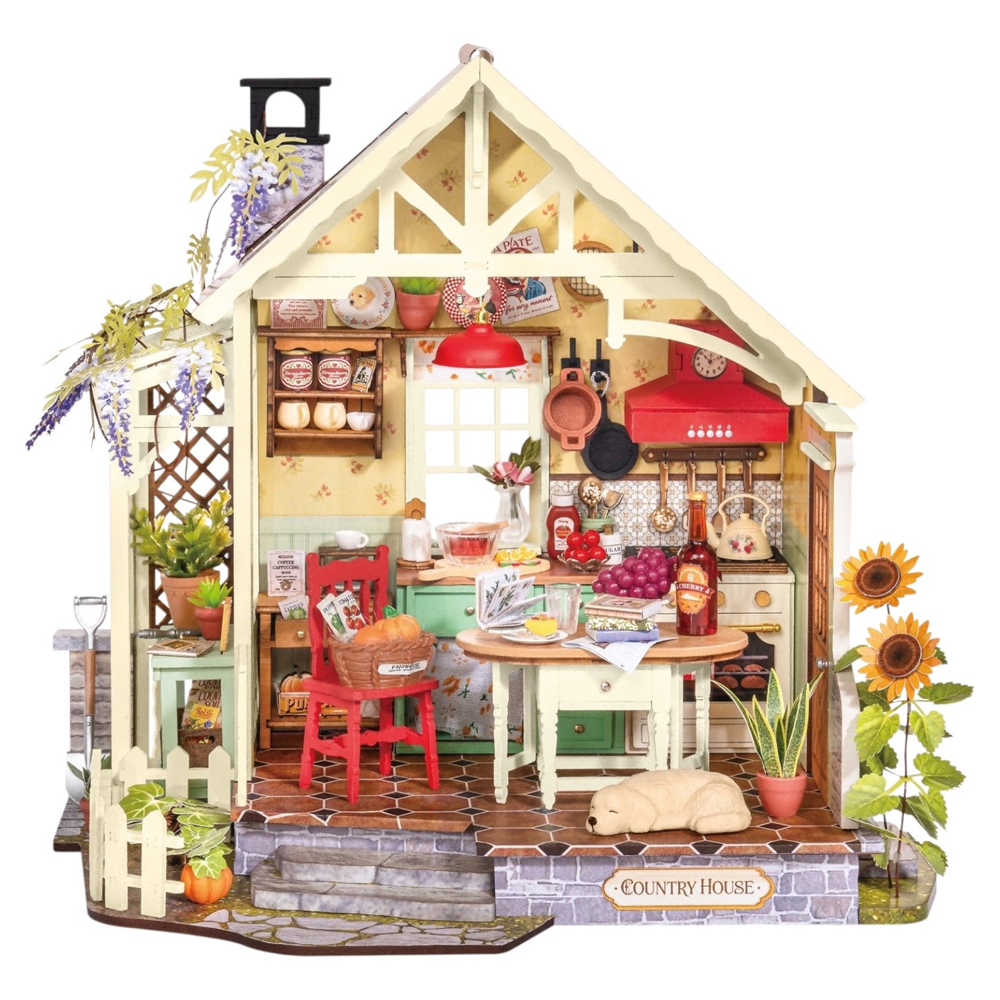 DIY Miniature House Kit: Sunlit Farmhouse Kitchen