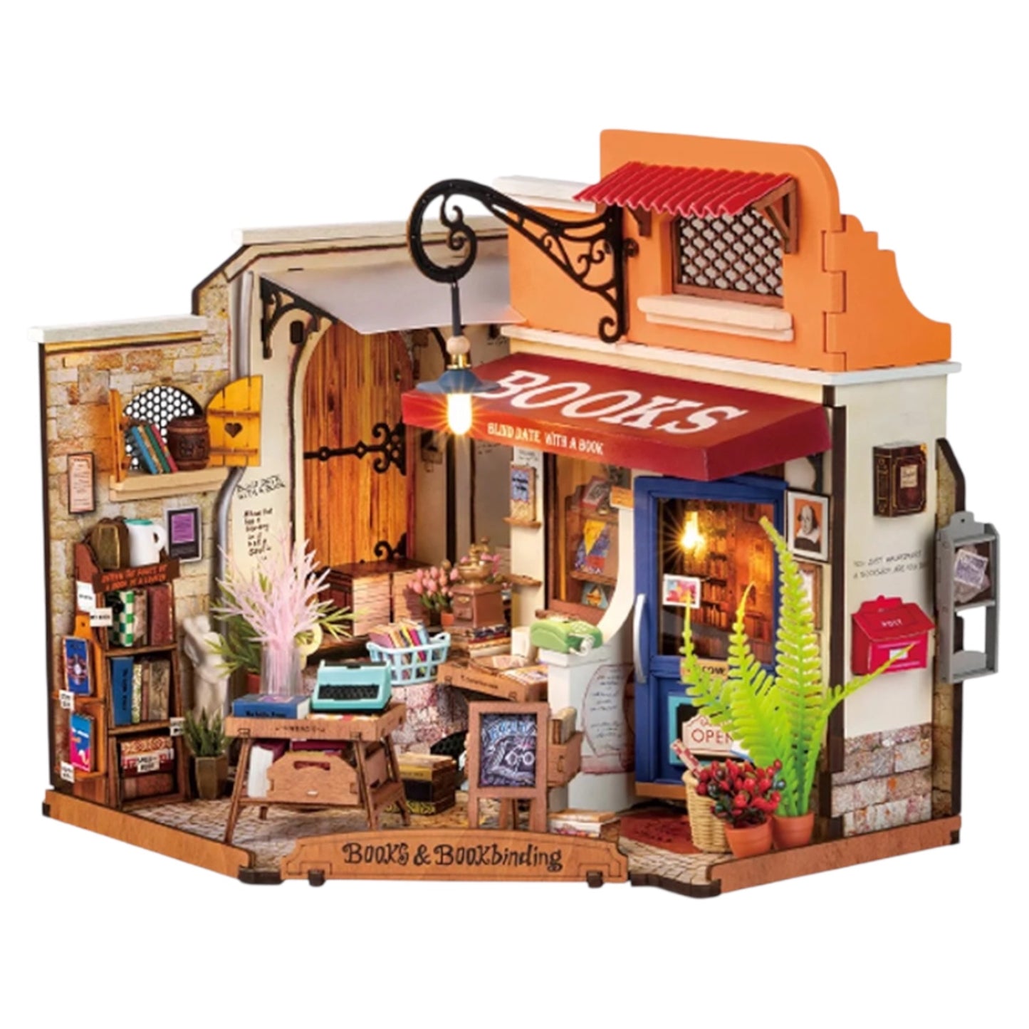 DIY Miniature House Kit: Corner Bookstore