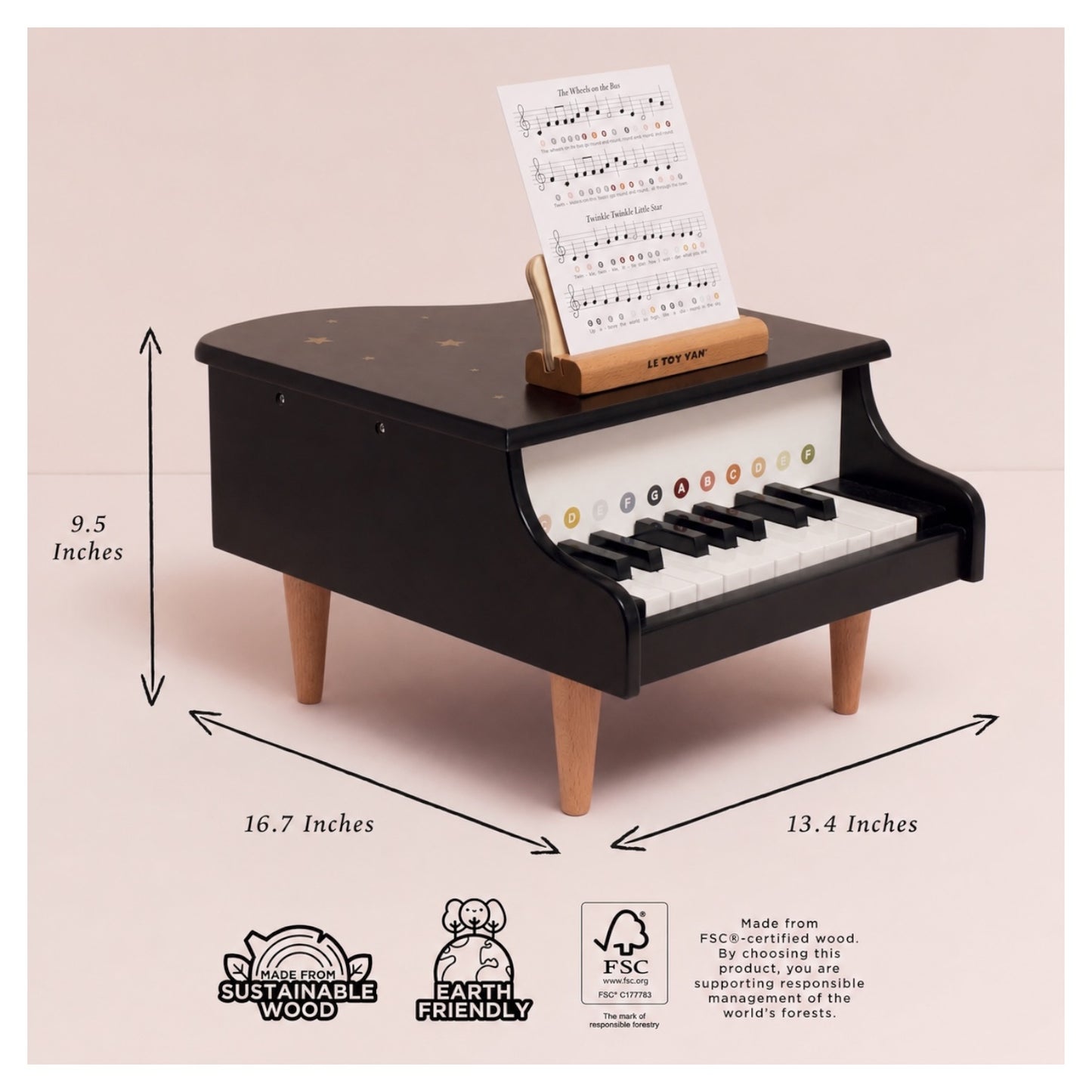 Wooden Grand Piano Toy