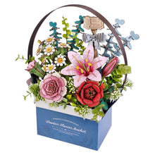 3D Wooden Flower Puzzle Basket