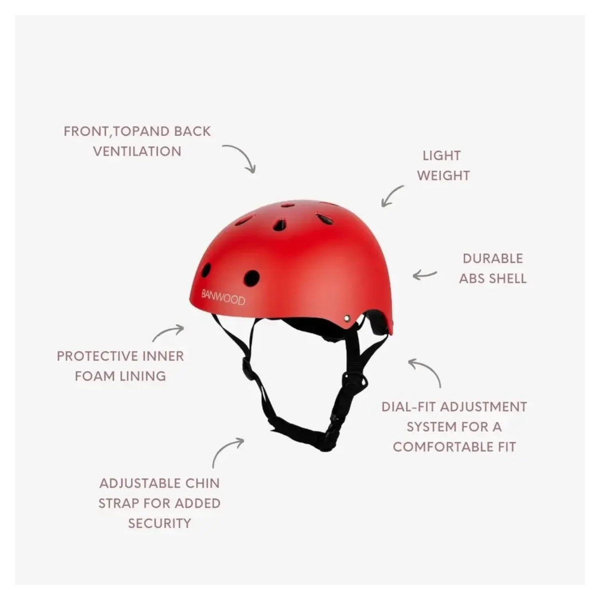 Banwood Eco Helmet: Matte Red (50-54 cm)