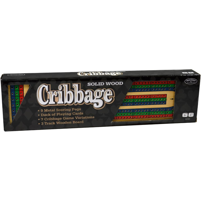 Solid Wood Cribbage with Cards