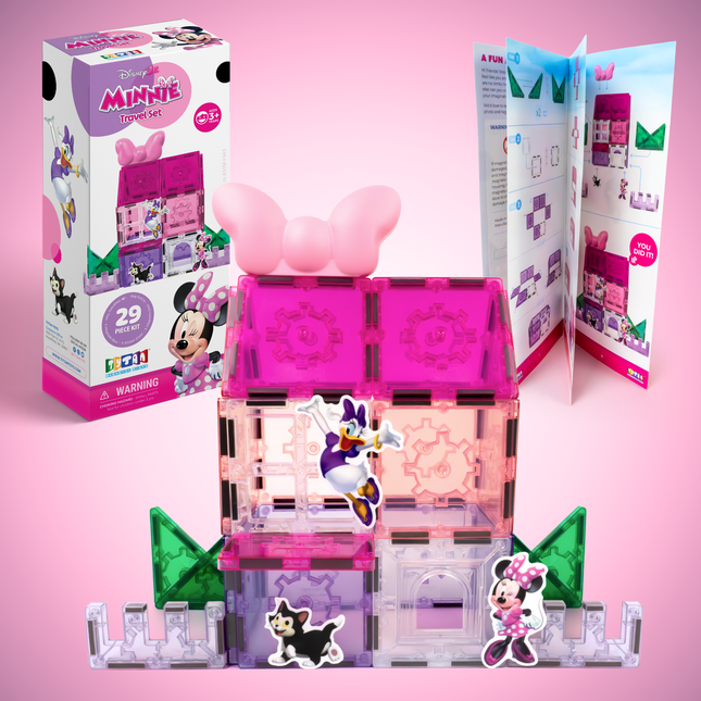 Minnie Mouse Magnetic Tile Travel Set