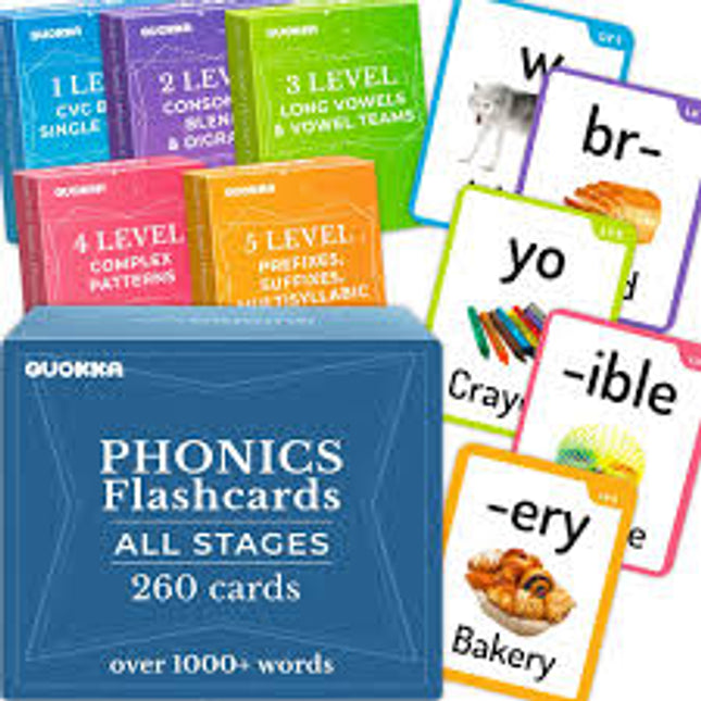 260 Phonics Words Flash Cards I 5 Decks