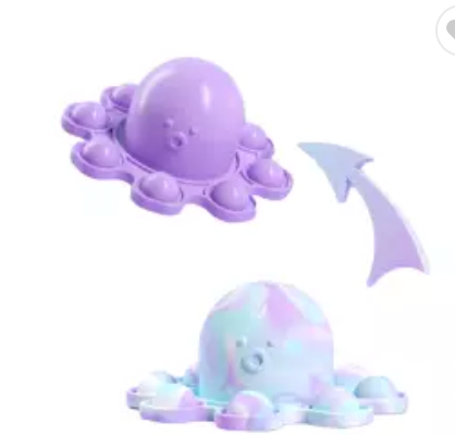 Reversible Silicon Octopus Push Pop — Purple